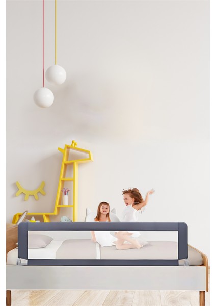 180 - 65 cm Bebek Çocuk Güvenlik Yatak Bariyeri Katlanabilir Baza Korkuluğu Gri Bed Rail For Baby