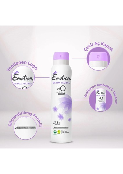 Detox Floral Kadın Deodorant 6X150ML