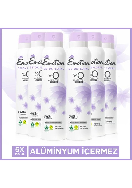 Detox Floral Kadın Deodorant 6X150ML