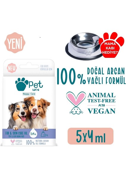 Köpekler Için Tüy Bakım Yağı 5x4 ml 100% Doğal Argan Yağlı