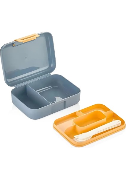 6 Bölmeli Yemek Saklama Kabı – Çatal, Kaşık ve Bıçaklı Beslenme Kutusu, Lunch Box Diyet, Mavi fırsatları