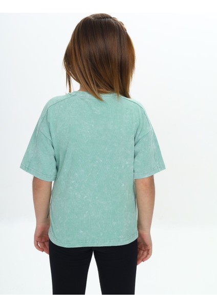 Kız Çocuk Yıkamalı Kalp Baskılı Tişört fırsatları