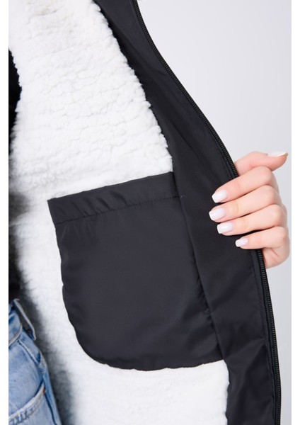 Kadın Siyah Içi Kürklü Su ve Rüzgar Geçirmez Kapüşonlu Kışlık Mont & Kaban & Parka ML-FMM-100-K modelleri