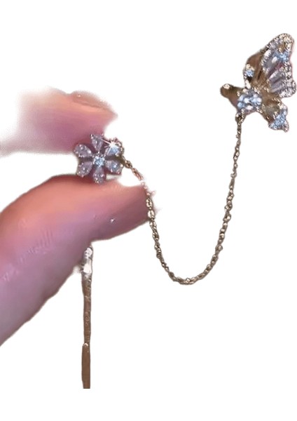 Lüks Kristal Çiçek Püskül Damla Küpe Kadınlar Için Parlak Zirkon Opal Uzun Dangle Küpe Kızlar Parti Düğün Takı Hediye Metal RENK:ER22Y1158 (Yurt Dışından)