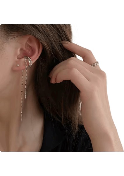 Lüks Kristal Çiçek Püskül Damla Küpe Kadınlar Için Parlak Zirkon Opal Uzun Dangle Küpe Kızlar Parti Düğün Takı Hediye Metal RENK:ER22Y1805 (Yurt Dışından)