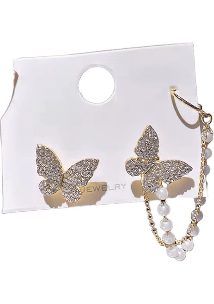 Lüks Kristal Çiçek Püskül Damla Küpe Kadınlar Için Parlak Zirkon Opal Uzun Dangle Küpe Kızlar Parti Düğün Takı Hediye Metal RENK:ER22Y1750 (Yurt Dışından)