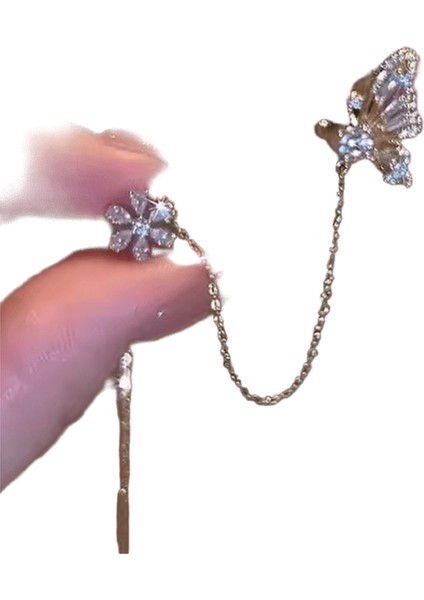Lüks Kristal Çiçek Püskül Damla Küpe Kadınlar Için Parlak Zirkon Opal Uzun Dangle Küpe Kızlar Parti Düğün Takı Hediye Metal RENK:ER22Y1947 (Yurt Dışından)