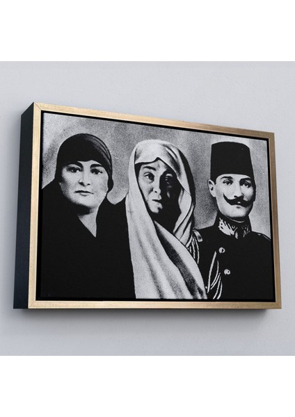Çerçeveli Atatürk Portre Tablosu Mustafa Kemal Atatürk Dikdörtgen Dekoratif Kanvas TABLO-136