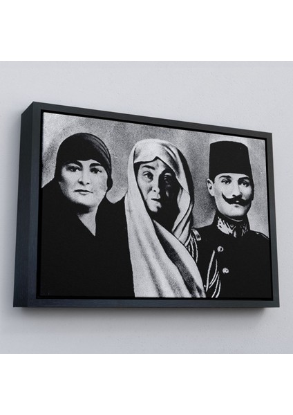 Çerçeveli Atatürk Portre Tablosu Mustafa Kemal Atatürk Dikdörtgen Dekoratif Kanvas TABLO-136