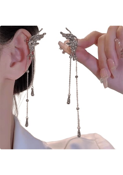 Lüks Kristal Çiçek Püskül Damla Küpe Kadınlar Için Parlak Zirkon Opal Uzun Dangle Küpe Kızlar Parti Düğün Takı Hediye Metal RENK:ER22Y1044 (Yurt Dışından)