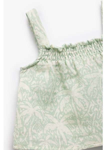 Pamuklu Kare Yaka Gipeli Askılı Bluz modelleri