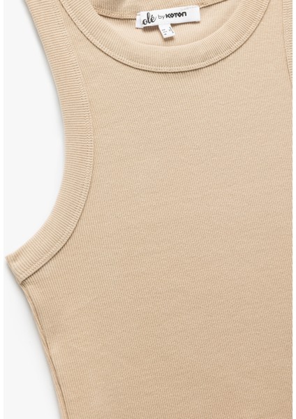 Halter Yaka Fitilli Slim Fit Crop Kadın Atlet modelleri