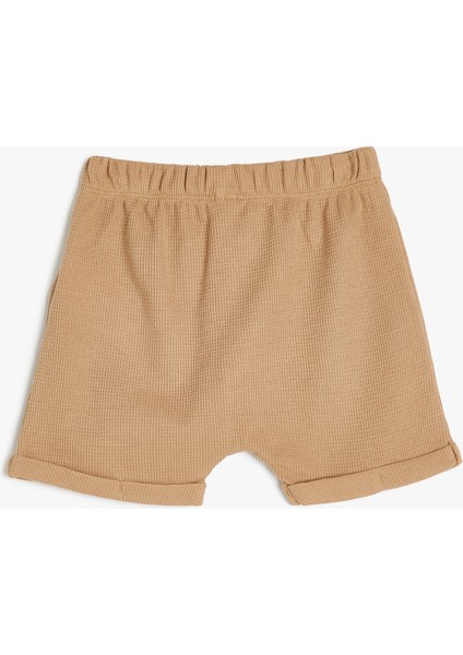 Beli Lastikli Düğme Detaylı Pamuklu Şort fiyatları