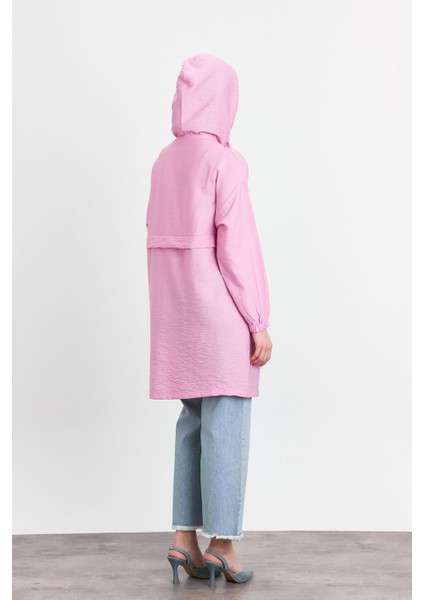 4472A Kapüşonlu Cepli Kap Pembe