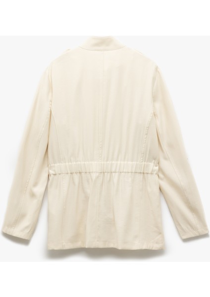 Viskon Uzun Kollu Cepli Fermuarlı Dik Yaka Kısa Trençkot indirimleri