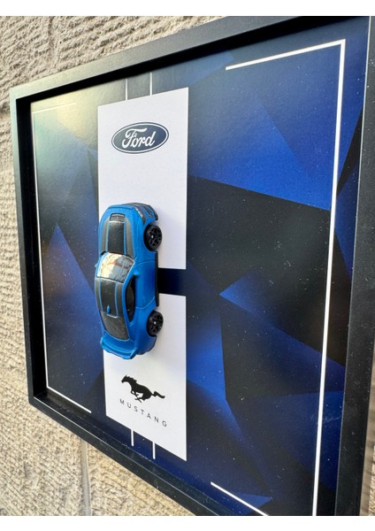 Çerçeveli 20 x 20 Ebatlı Model Araç Ford Mustang Blue fiyatları