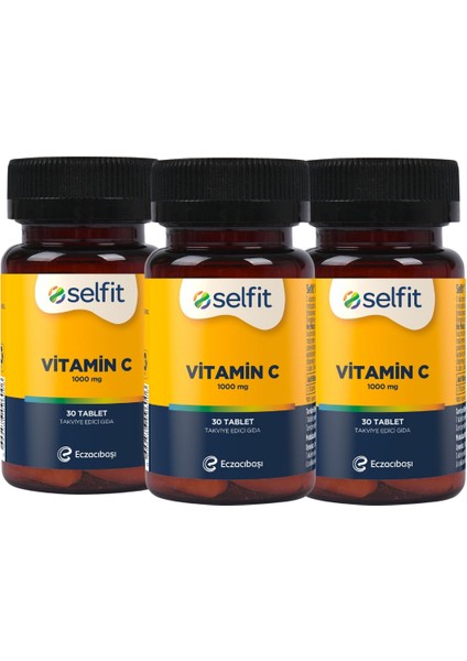 Vitamin C 1000 mg 30 Tablet x 3 Adet