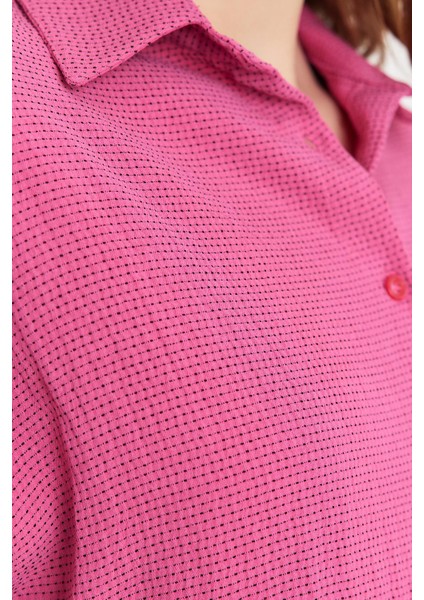 4636A Çizgi Desenli Gömlek Pembe