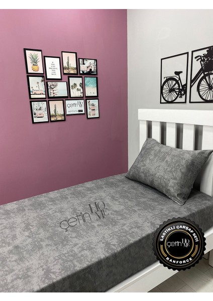 Kumaş Lastikli Çarşaf Seti Tek Kişilik 3 Ebat Gölge Antrasit 90 x 190 fırsatları