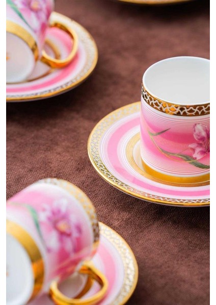 HXF-06920 Tulip 6lı Kahve Fincan Takımı