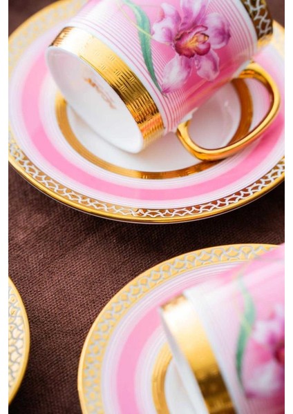 HXF-06920 Tulip 6lı Kahve Fincan Takımı