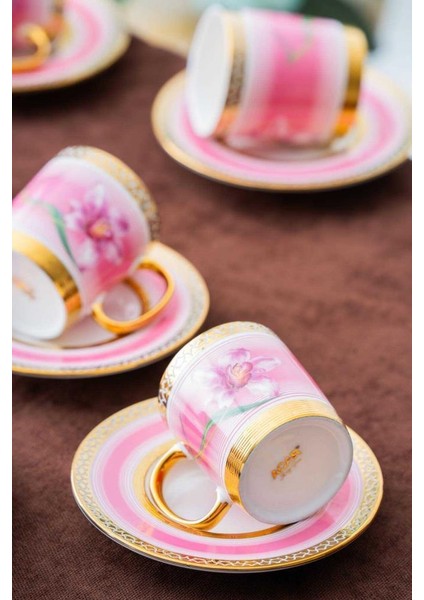 HXF-06920 Tulip 6lı Kahve Fincan Takımı
