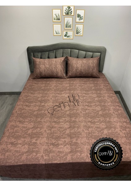 Kumaş Lastikli Çarşaf Seti Çift Kişilik ve Battal Boy Gölge Çikolata 160 x 200 fiyatları