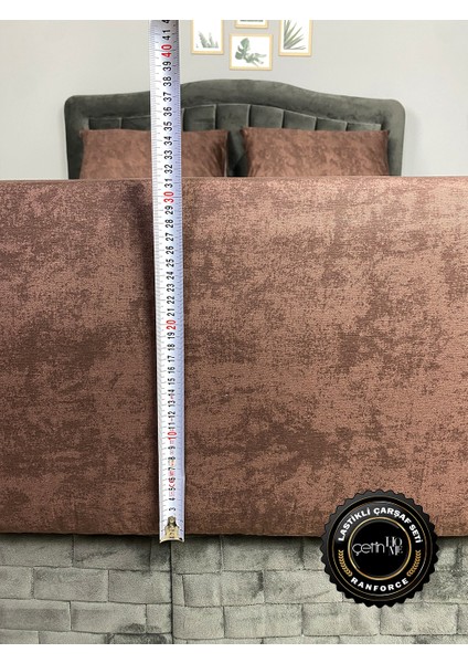 Kumaş Lastikli Çarşaf Seti Çift Kişilik ve Battal Boy Gölge Çikolata 160 x 200