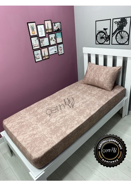 Kumaş Lastikli Çarşaf Seti Tek Kişilik 3 Ebat Gölge Bej 100 x 200