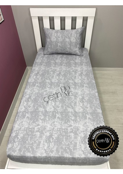 Kumaş Lastikli Çarşaf Seti Tek Kişilik 3 Ebat Gölge Soft Gri 100 x 200