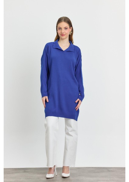 5410 Polo Yaka Tunik Saks