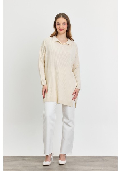 5410 Polo Yaka Tunik Ekru fiyatları