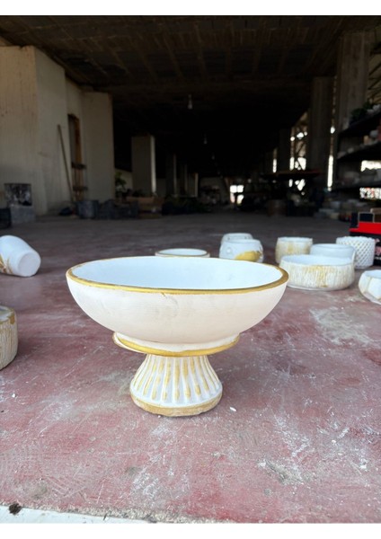 Dekoratif Ayaklı Oval Taş Saksı