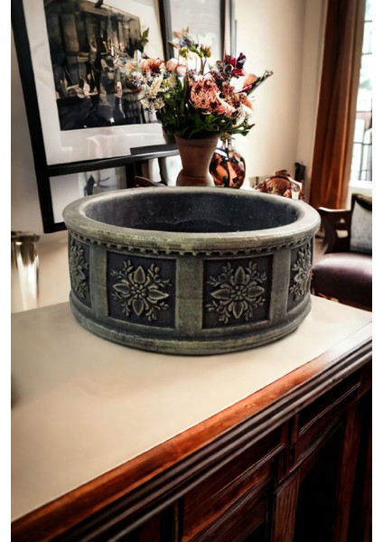 Çiçek Desenli Beton Bonsai ve Aranjman Saksısı -+30 Cksalcisa fiyatları