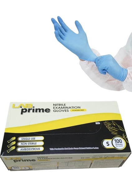 Çok Amaçlı - Nitril Eldiven Pudrasız Mavi Renk -- S Beden -- Gıdaya Uygun 100 Adet/paket