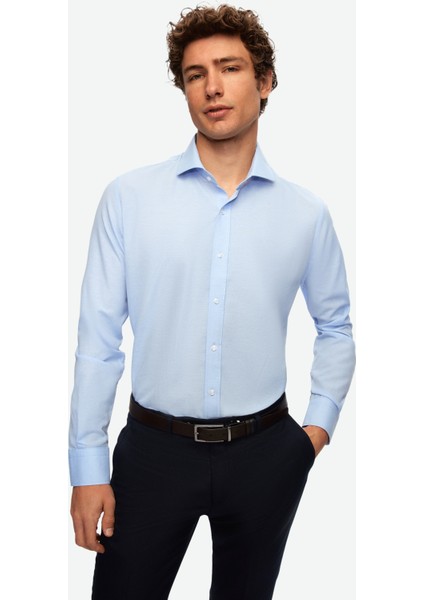 Ds Damat Slim Fit Bej Italyan Yaka Dar Kesim Klasik Kravatlık Uzun Kollu Kolay Ütülenebilir Nefes Alan 2'li Gömlek 2HF02ORTBN86