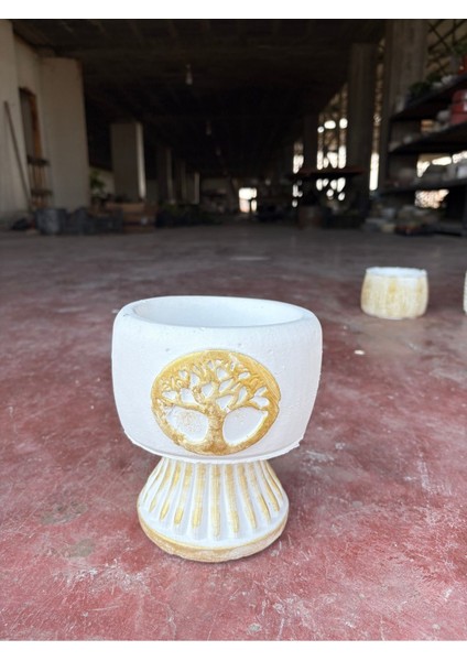 Taş Ayaklı Hayat Ağacı Desenli Taş Saksı fiyatları