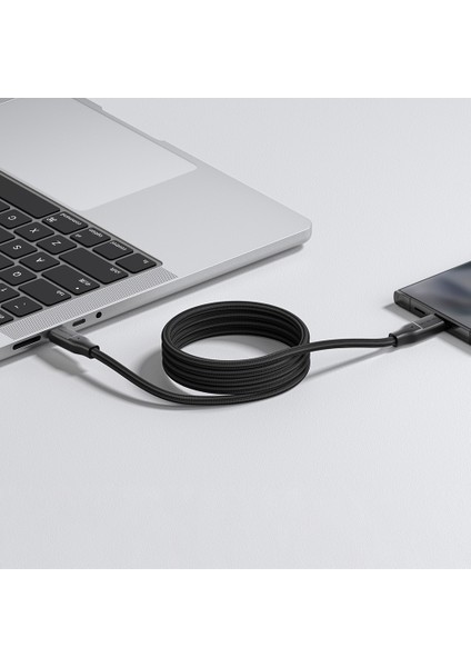 Magnetik Tasarımlı Type-C To Type-C Pd Şarj Kablosu Amazingthing Magcord Serisi 60W 1.2m Siyah modelleri