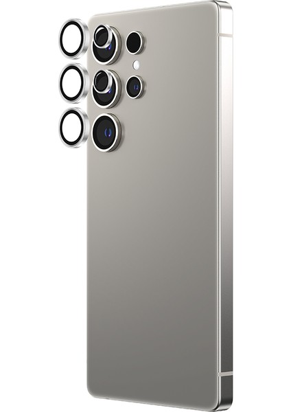 Samsung Galaxy S25 Ultra Anti Reflective Kamera Lens Koruyucu Uygulama Aparatlı Gümüş