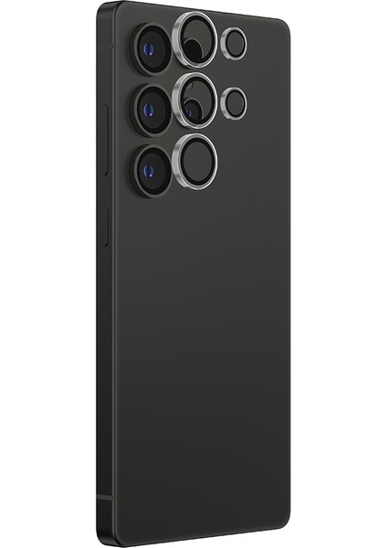 Samsung Galaxy S25 Ultra Anti Reflective Kamera Lens Koruyucu Uygulama Aparatlı Gümüş modelleri