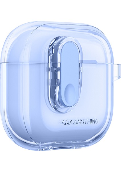 Airpods 4 Kılıf Amazingthing Magnetik Kilit Tasarımlı Minimal Serisi Kılıf Mavi modelleri