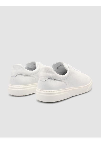 %100 Hakiki Deri Beyaz Erkek Sneaker