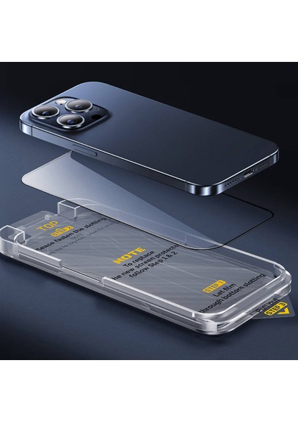 iPhone 16E Wiwu SQ-008 Oleofobik Darbeye Dayanıklı Temperli Cam Ekran Koruyucu Uygulama Aparatlı