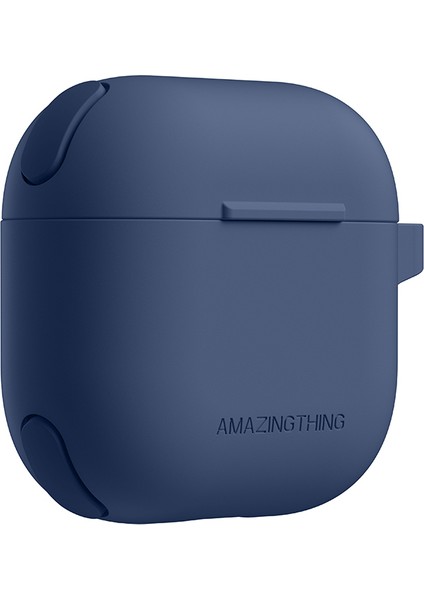 Airpods 4 Kılıf Amazingthing Airbag Köşe Tasarımlı Omni Serisi Silikon Kılıf Lacivert modelleri