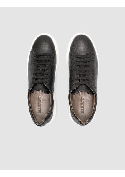 %100 Hakiki Deri Siyah Erkek Sneaker