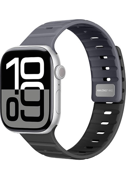 Watch 10 46MM Silqlock Silikon Kordon Strap Kayış Gri