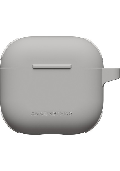 Airpods 4 Kılıf Amazingthing Airbag Köşe Tasarımlı Omni Serisi Silikon Kılıf Gri