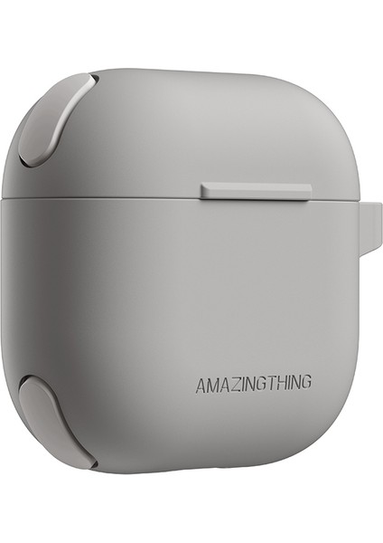 Airpods 4 Kılıf Amazingthing Airbag Köşe Tasarımlı Omni Serisi Silikon Kılıf Gri fiyatları