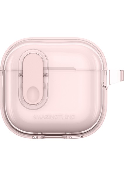 Airpods 4 Kılıf Amazingthing Magnetik Kilit Tasarımlı Minimal Serisi Kılıf Pembe