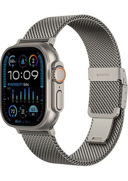 Watch 10 46MM Titan Premium Metal Hasır Kordon Titanyum